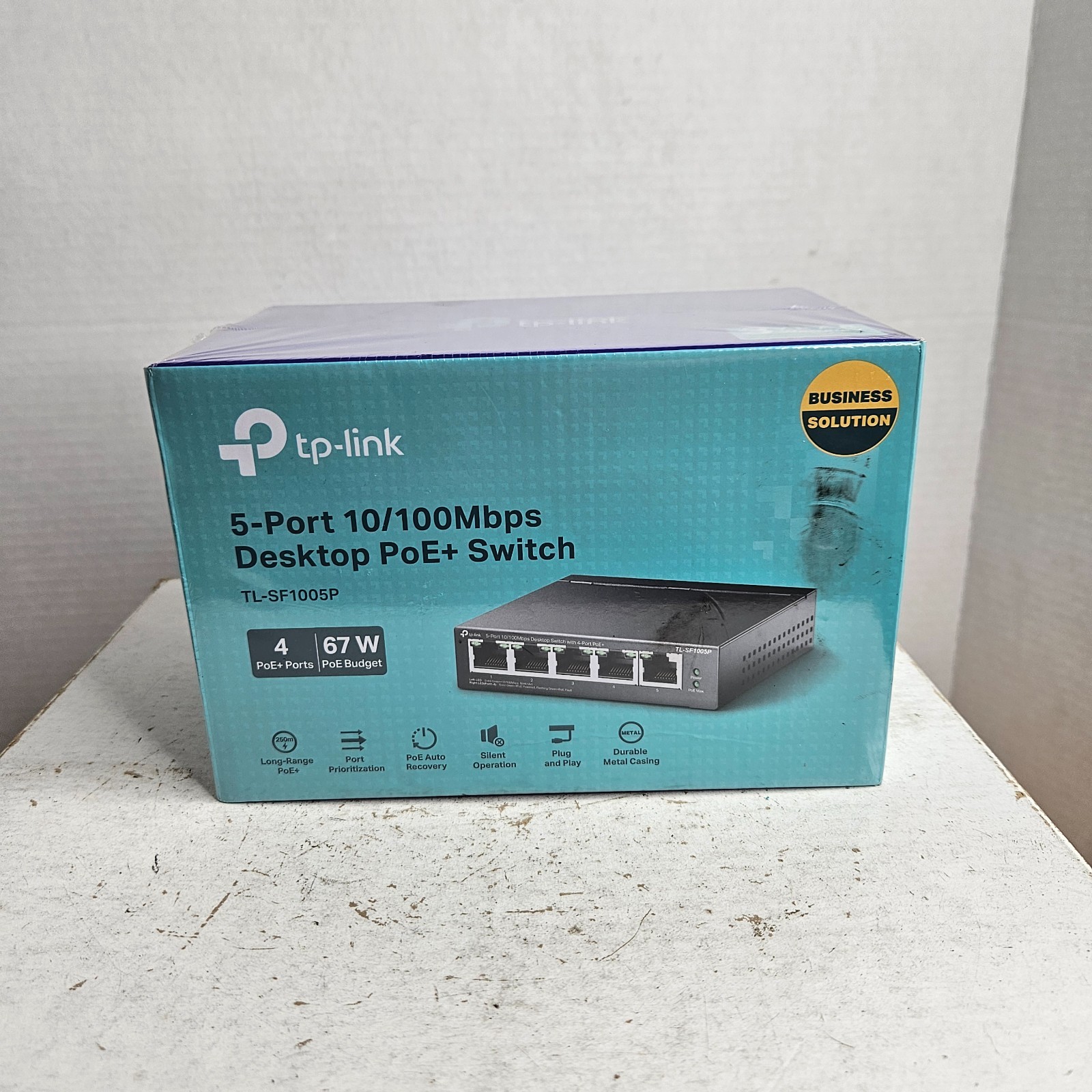 NEW SEALED TP-Link 5-Port 10/100Mbps Desktop PoE+ Switch TL-SF1005P 