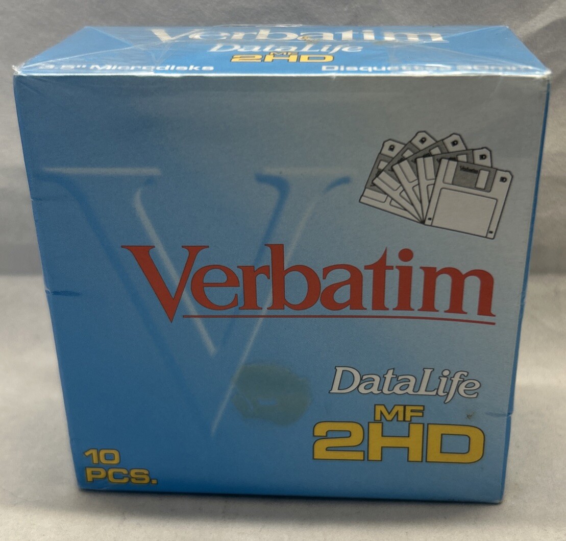 Verbatim DataLife 2HD 3.5" Microdisks 90mm Package of 10 Sealed