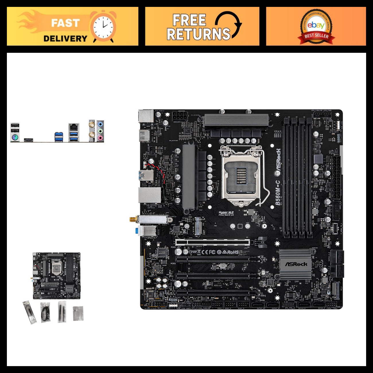 Micro ATX Motherboard for 10th & 11th Gen Intel, DDR4 4800MHz, PCIe 4.0, Dual M.