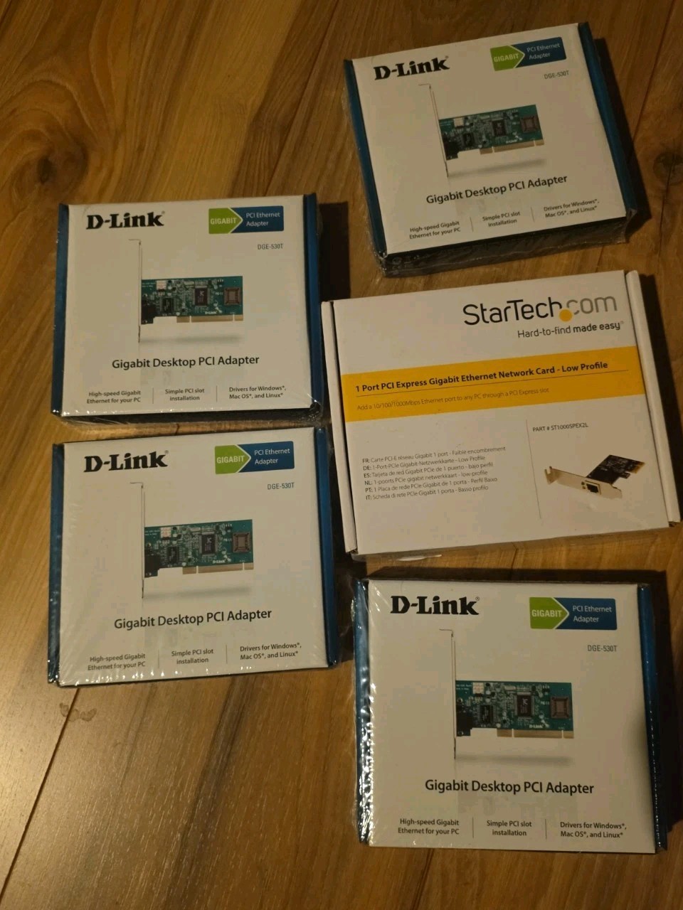 NIB*4*D-Link DGE-530T PCI Gigabit Ethernet Desktop Adapter 10/100/1000 (5 Total)