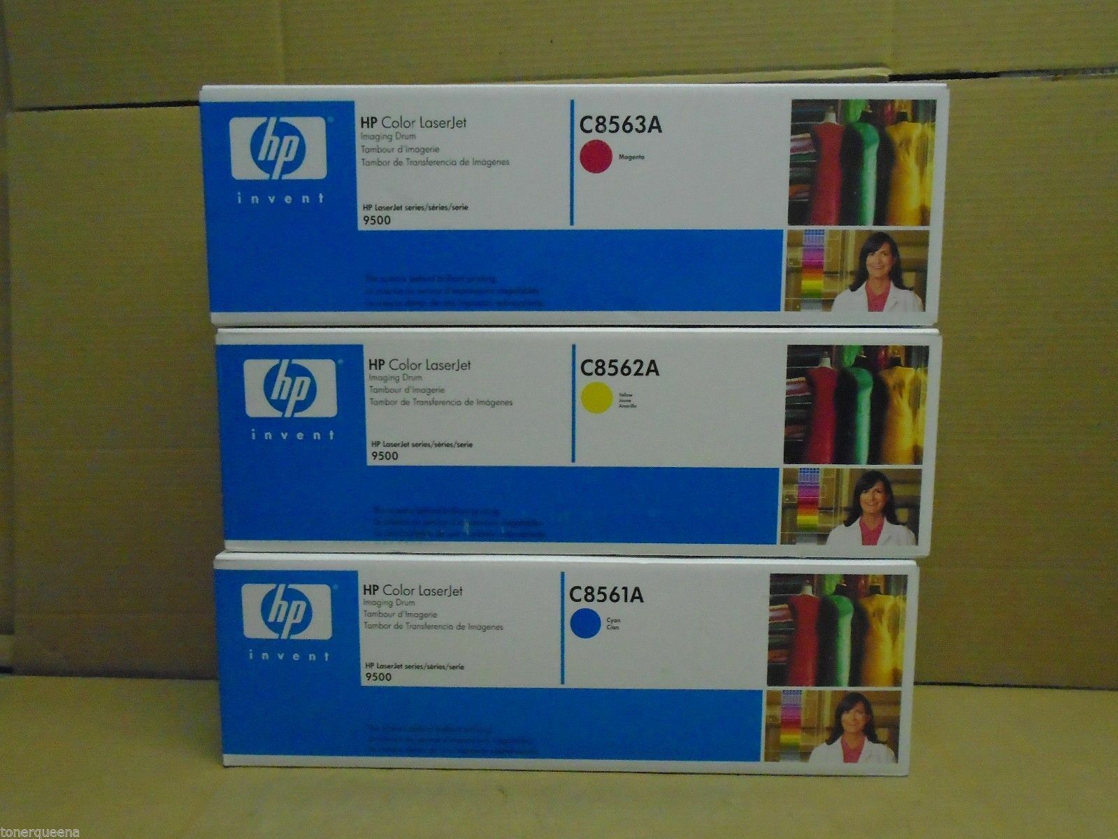 Open box 3pk  HP 9500 Imaging drum C8561A C8562A C8563A YMC  