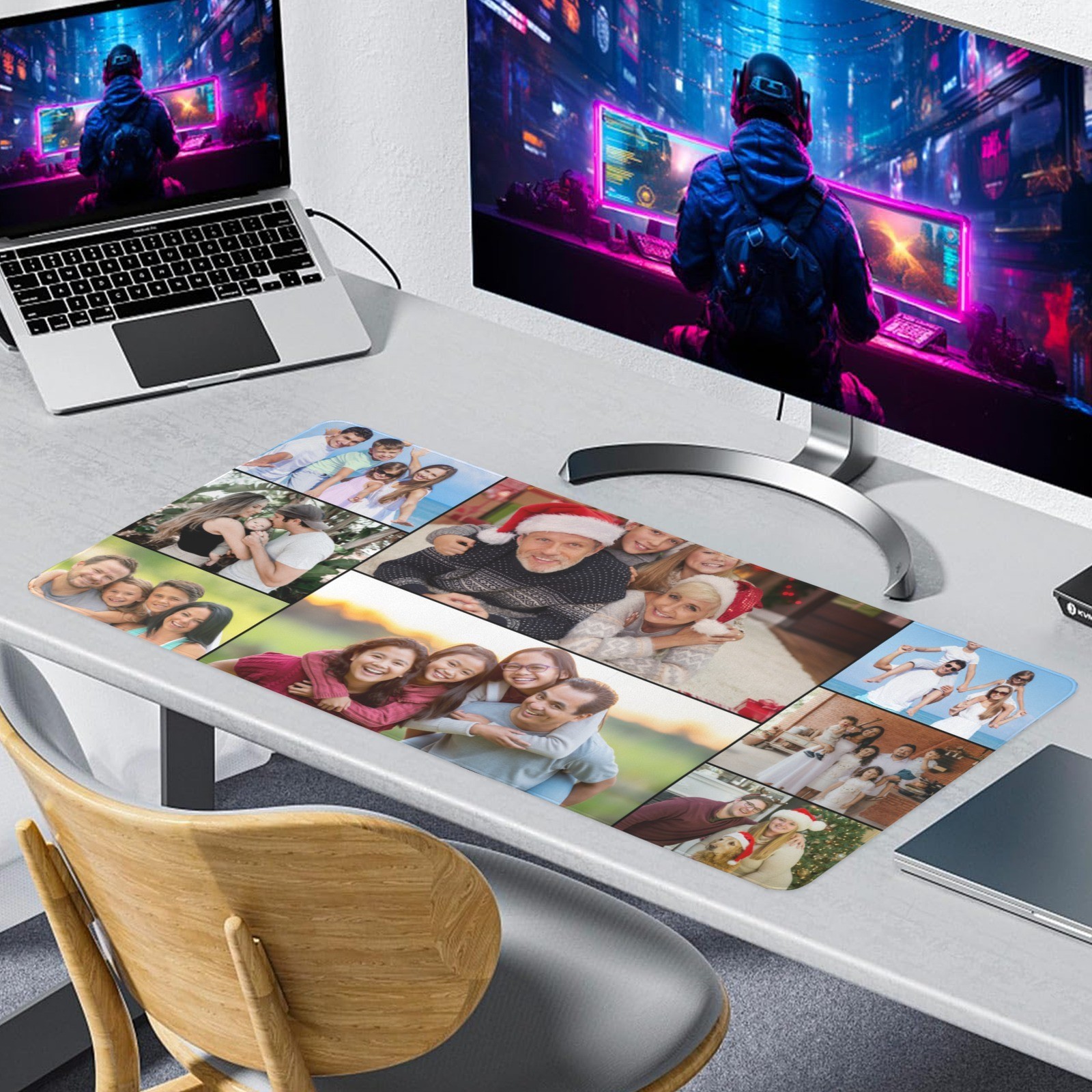 Photo Desk Mat-Custom Photo Mouse Pad-Photo Office Gift-Large Desk Mat-60x30cm