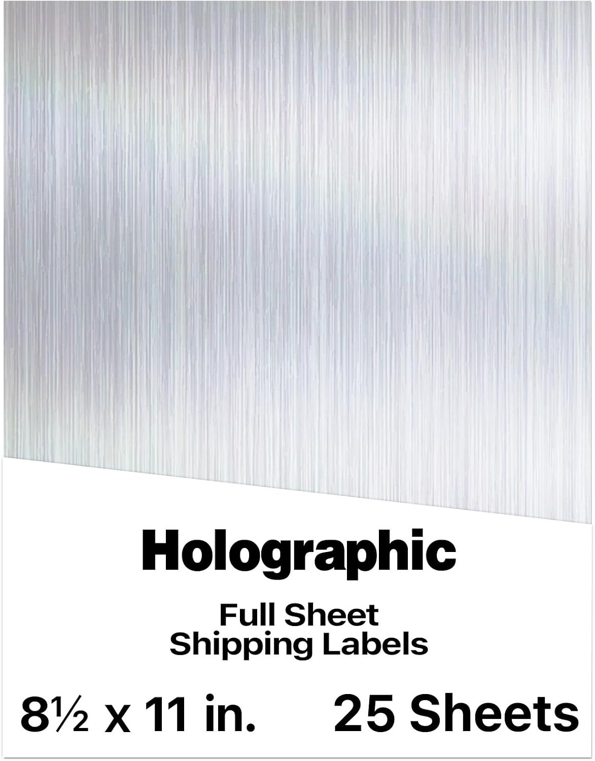 25 Sheets Holographic Sticker Paper, Brushed Silver Printable Vinyl for Inkjet &