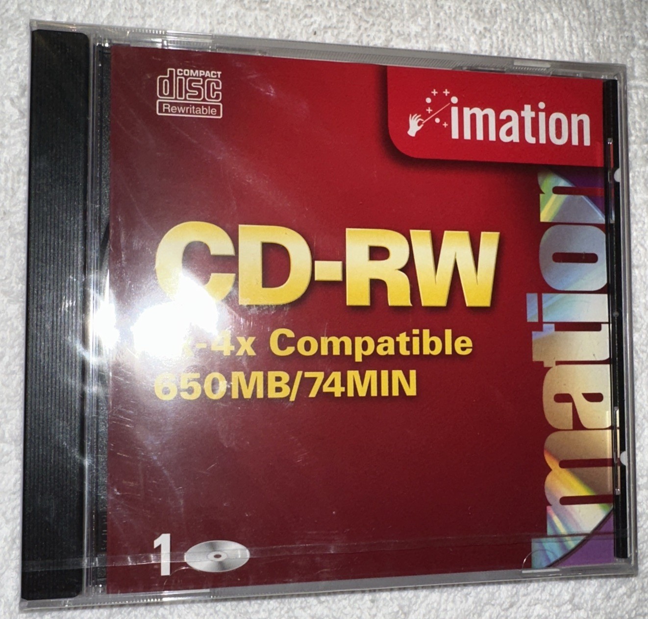 Imation CD-RW Rewritable 650 MB / 74 Min CD Std Case Design 1x - 4x NIP