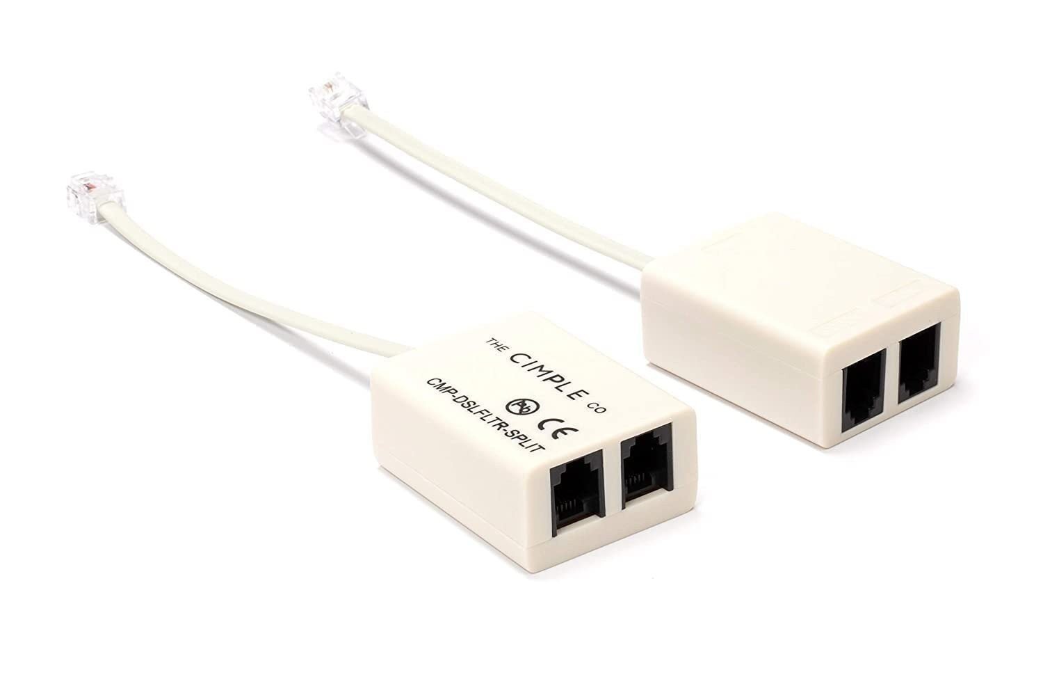 DSL Phone Line Filter - 2 Pack - Reduce Digital Noise with Splitter