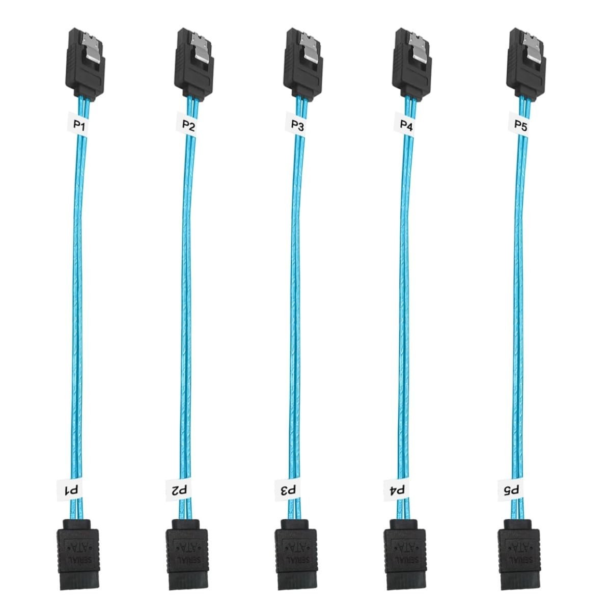 5Pack SATA III Cable8 inch Short-SATA Cable Thin 0.2M, Straight Flexible 6Gb ...