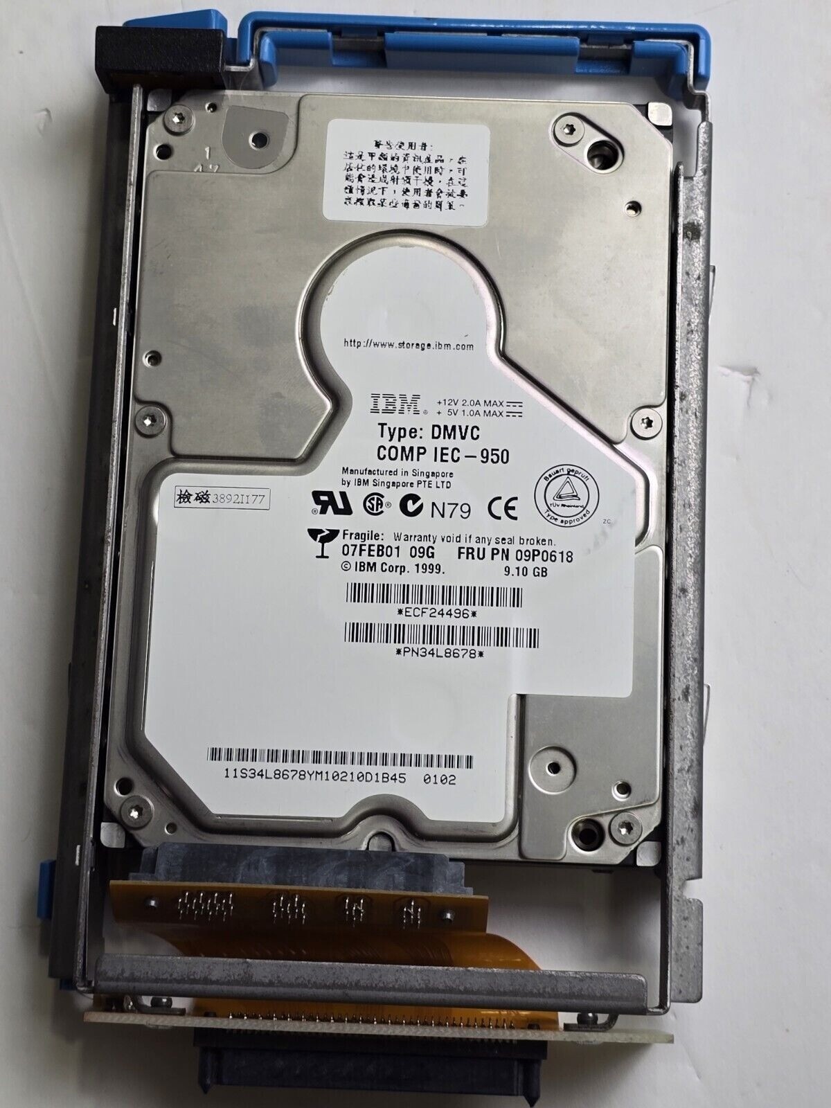 IBM 9.1GB Hard Drive Model DMVC COMP IEC-950 Internal HDD