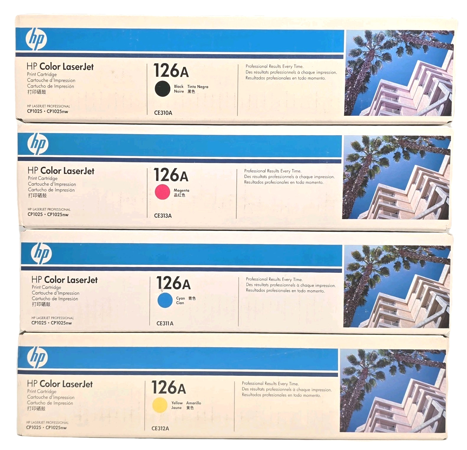 Set Of 4 Genuine HP 126A CE310A CE311A CE312A CE313A Toner Cartridges