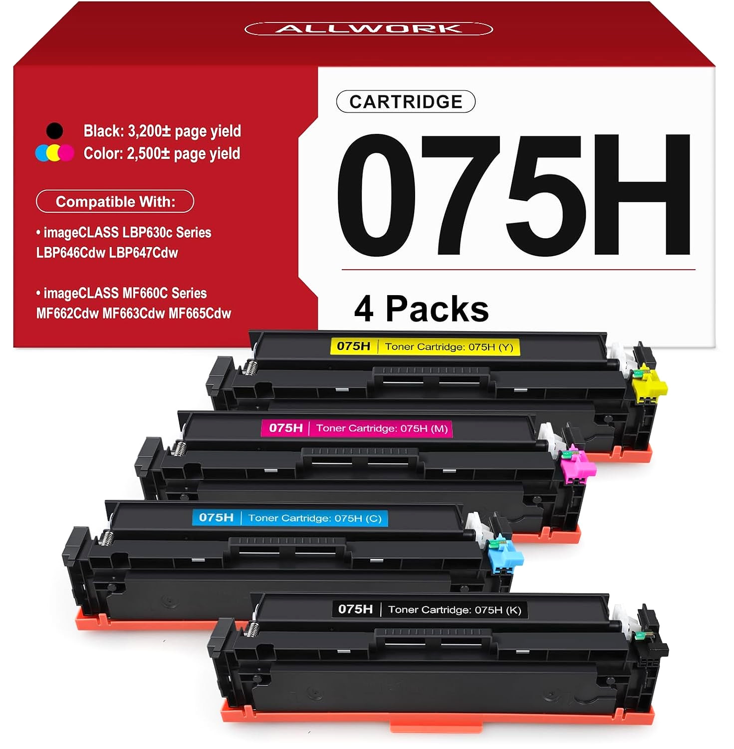 075H Toner Cartridge for Canon Color imageCLASS MF662Cdw MF663Cdw LBP646Cdw