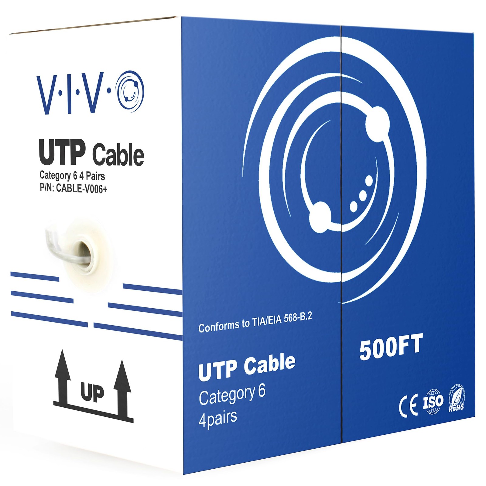 VIVO 500ft Bulk Cat6 Ethernet Cable Wire
