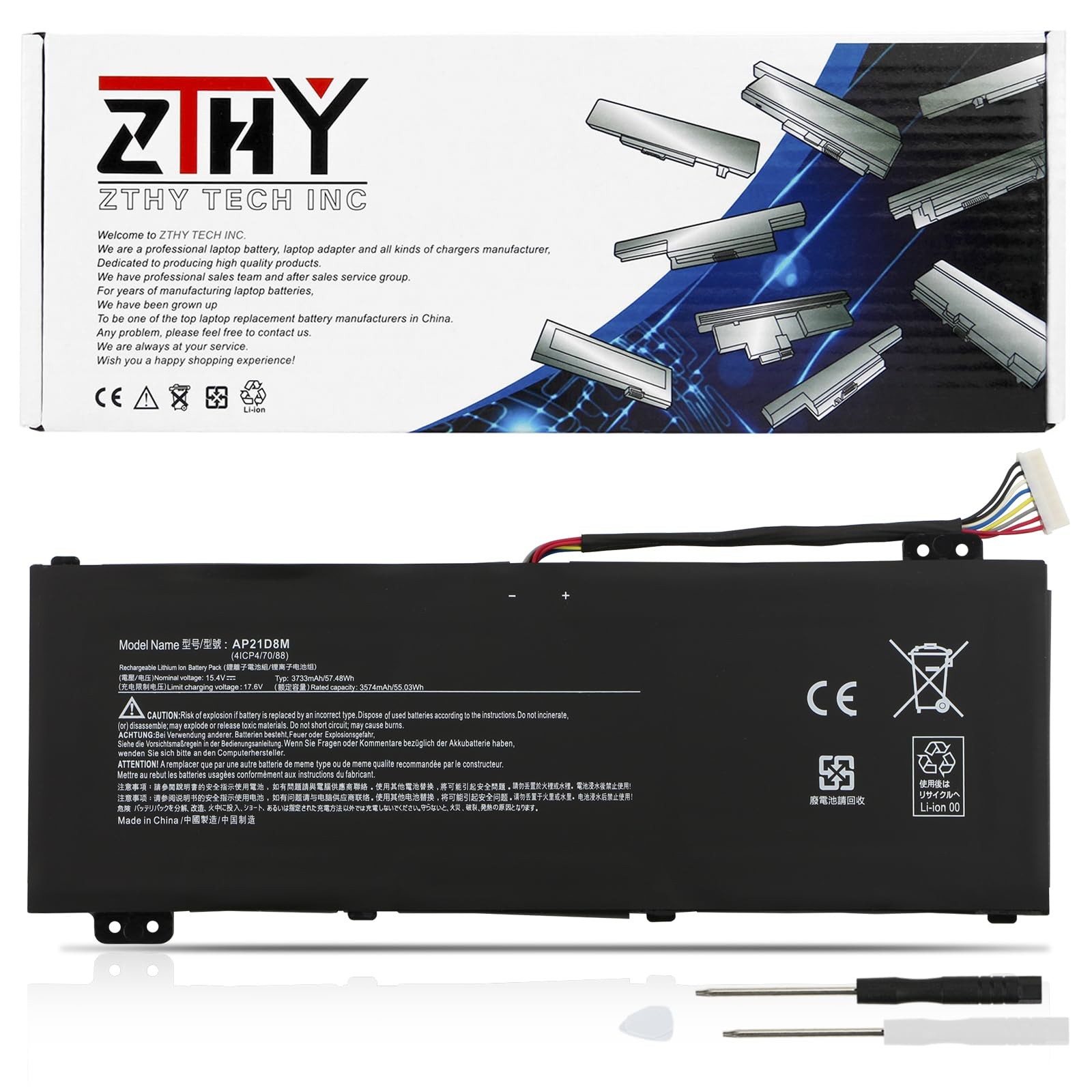 ZTHY AP21D8M Laptop Battery Replacement Acer Nitro 5 AN515-46 AN515-47 AP18C4K
