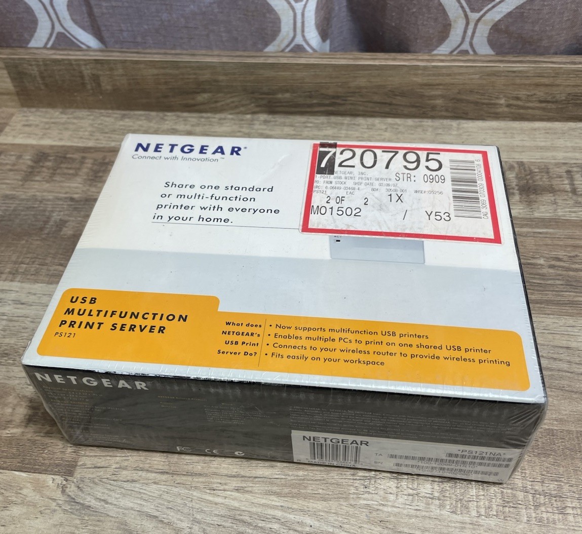 Netgear USB Multifunction Print Server - Printer Share PS121 NA- New & Sealed