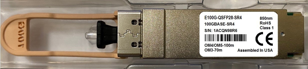 Ruckus E100G-QSFP28-SR4 compatible 100GBASE-SR4 QSFP28 SR4 100m/150m MTP MMF
