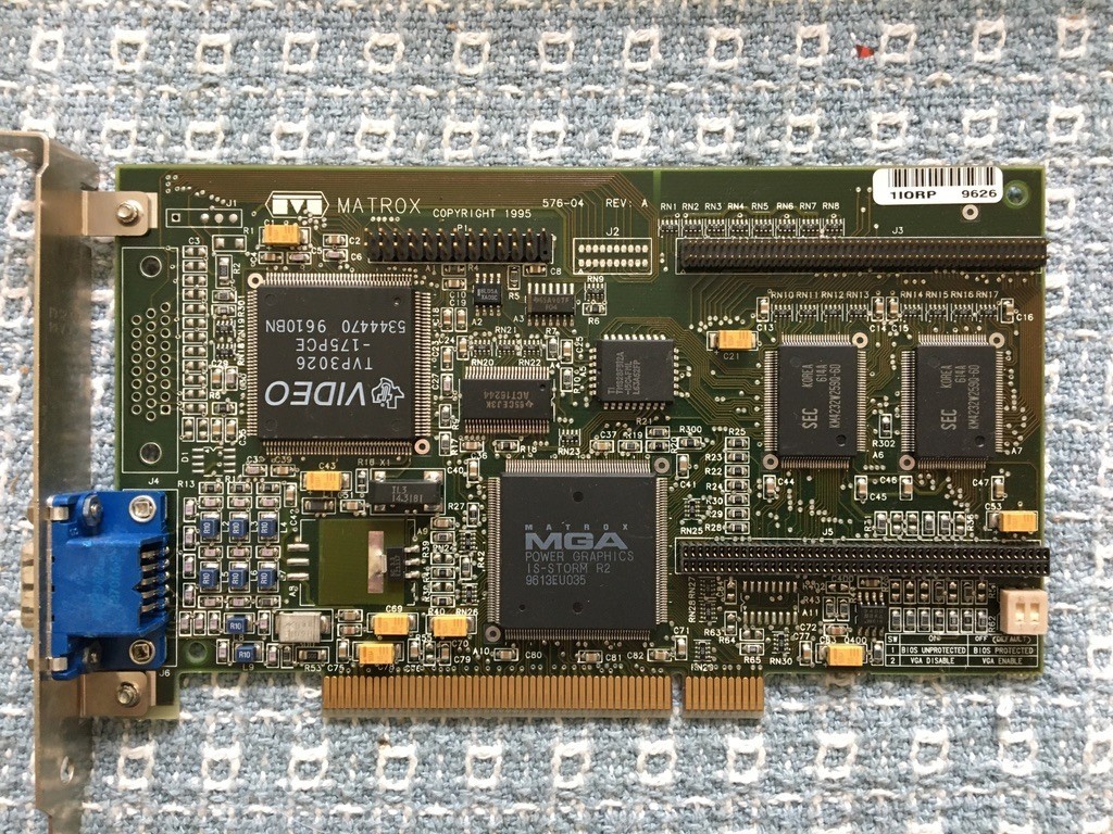 Vintage Matrox Millennium 576-04 PCI Video Card 1995 VGA 143MK 4028207