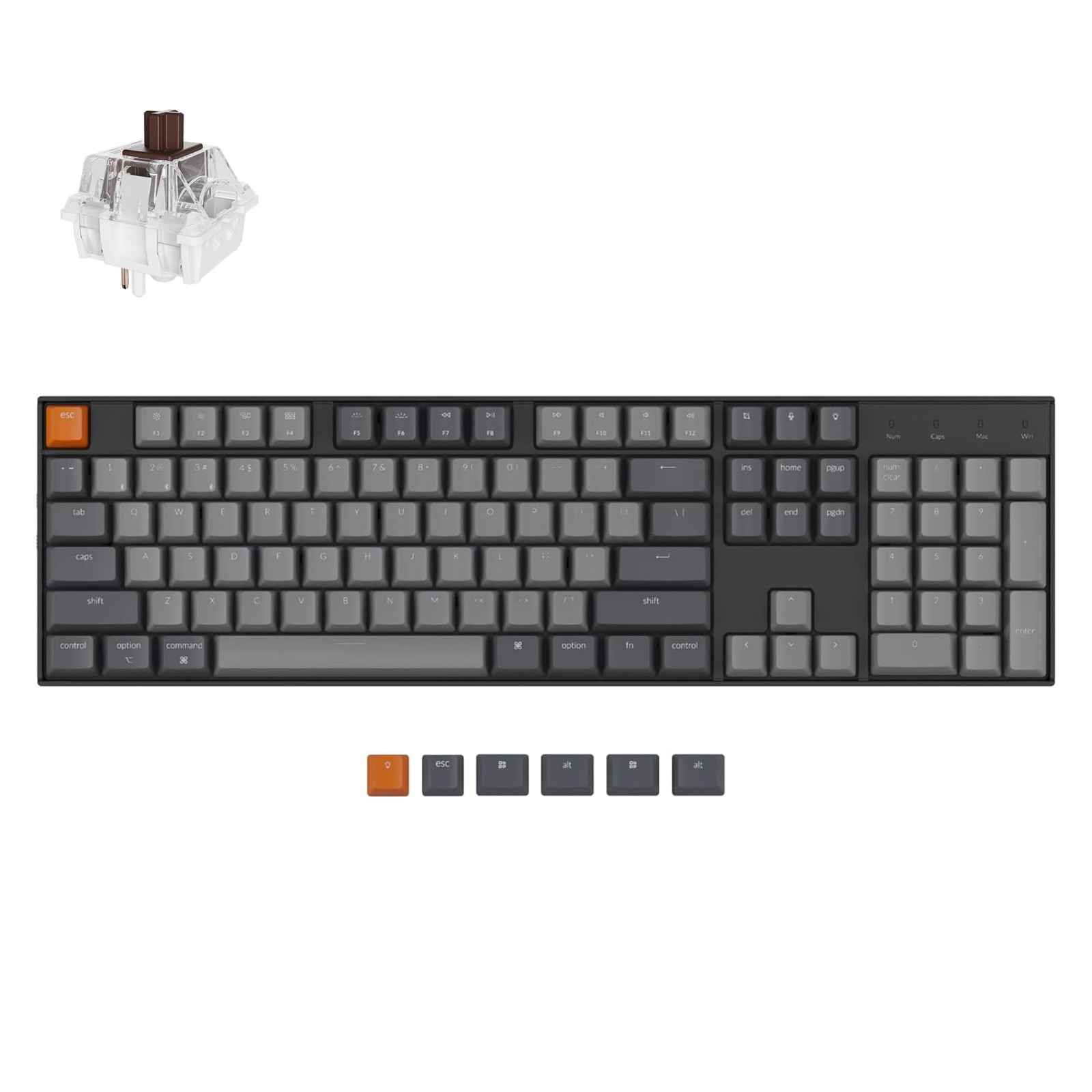 Keychron K10 Full Size 104 Keys Bluetooth Wireless Mechanical Gaming Keyboard...