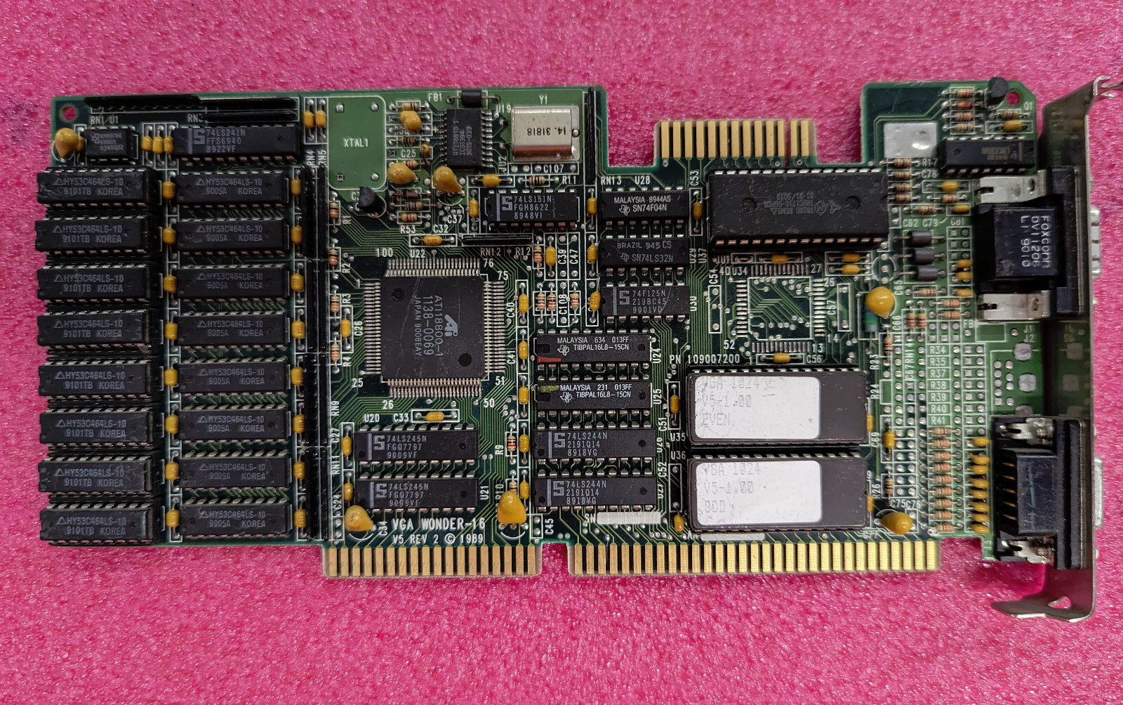 1990 ATI VGA Wonder-16 ISA 16bit  512k REV 2/V5 Video card -  Vintage Rare