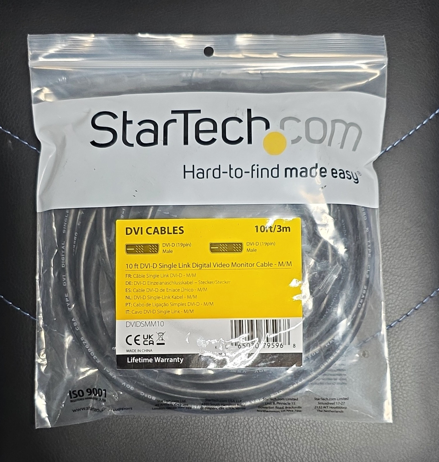 StarTech.com DVI-D 19 Pin 10ft Black DVI-D Single Link M-M Cable