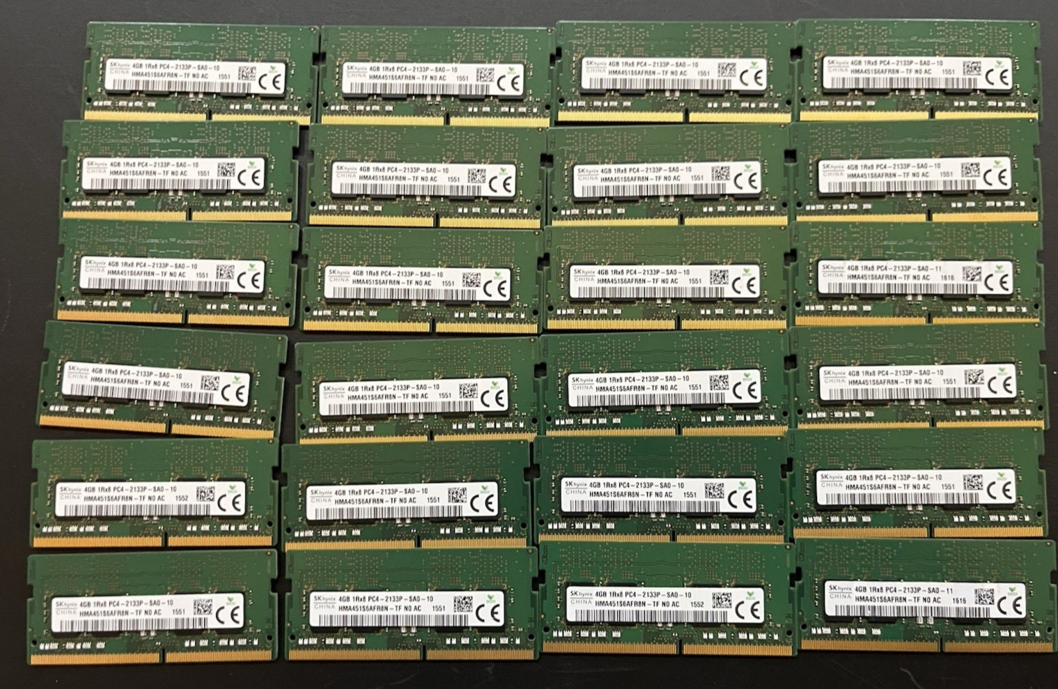 LOT OF 24 SK hynix 4GB 1Rx8 PC4 DDR4 2113MHz SODIMM Laptop RAM HMA451S6AFR8N-TF
