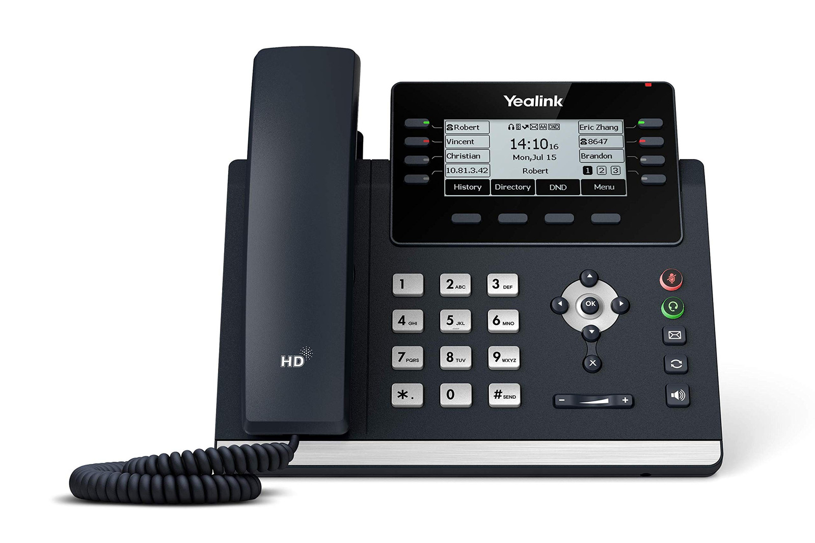 Yealink T43U IP Phone 12 Lines Dual USB Ports HD Voice Opus Codec Support