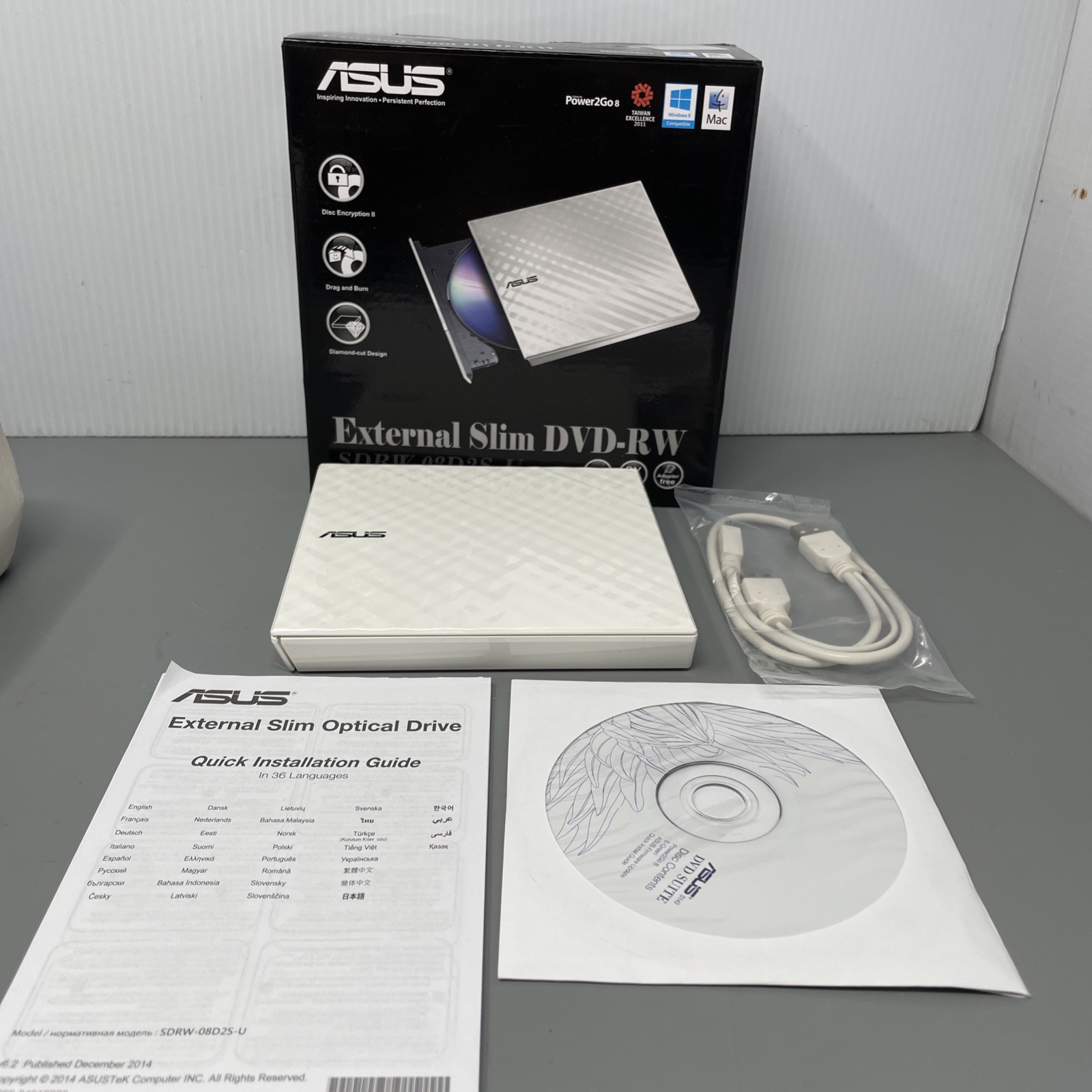 ASUS SDRW-08D2S-U Lite optical disc drive DVD±R/RW White Open Box