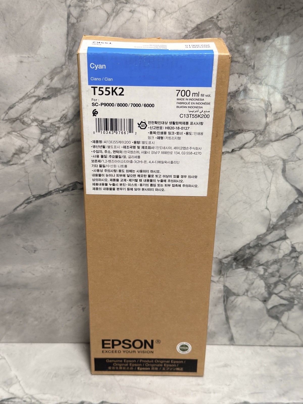 Epson Genuine T55K2 Cyan Ink Cartridge 700ml Sealed