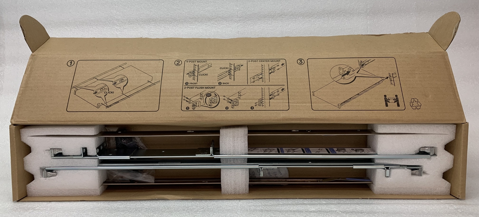 Dell Rack Rails Kit RCKRL, 2/4PST, 1U, STAT, SFF PN # 0C597M NEW OPEN BOX