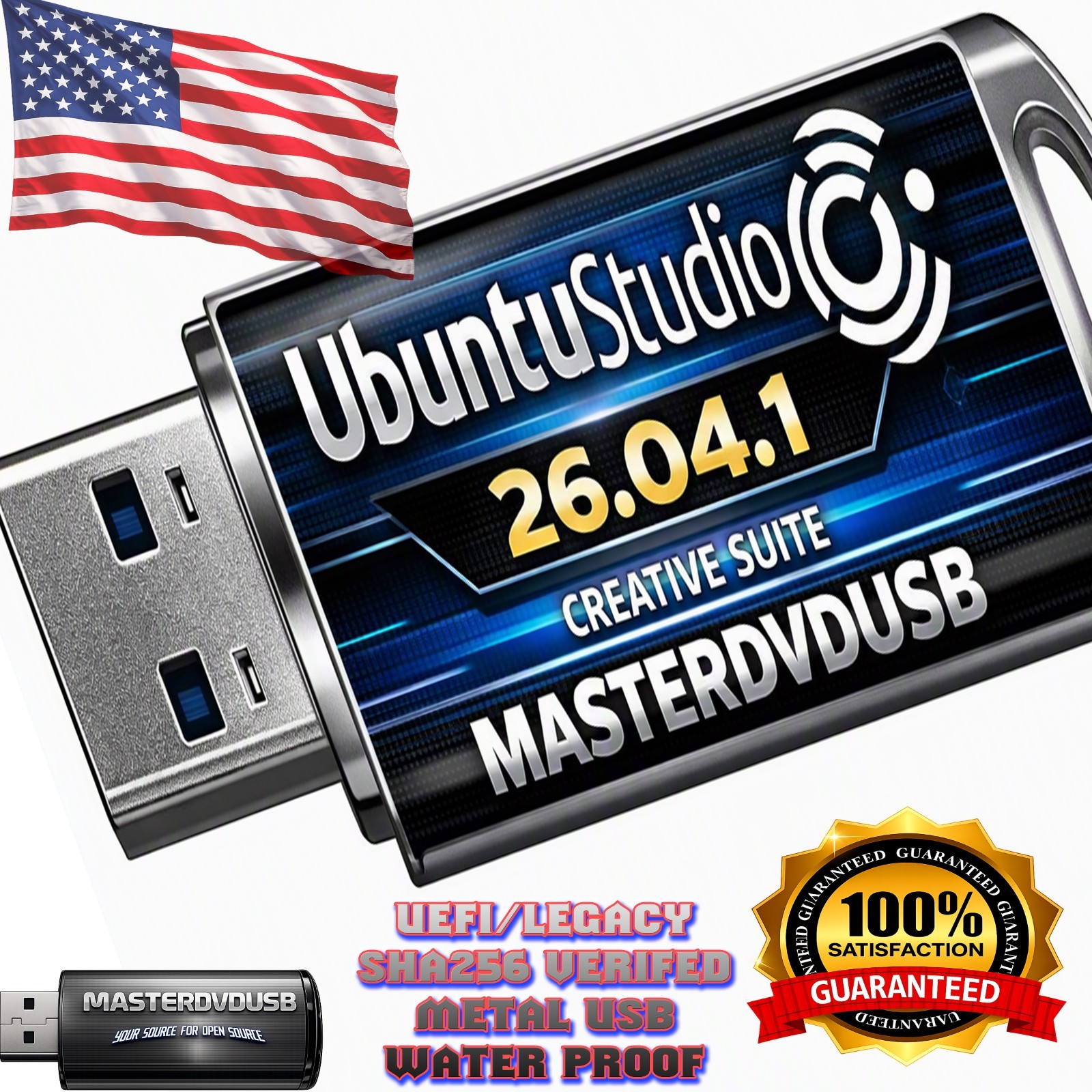 Ubuntu Studio 26.04.1 Bootable USB UEFI/Legacy | Free Fast Shipping