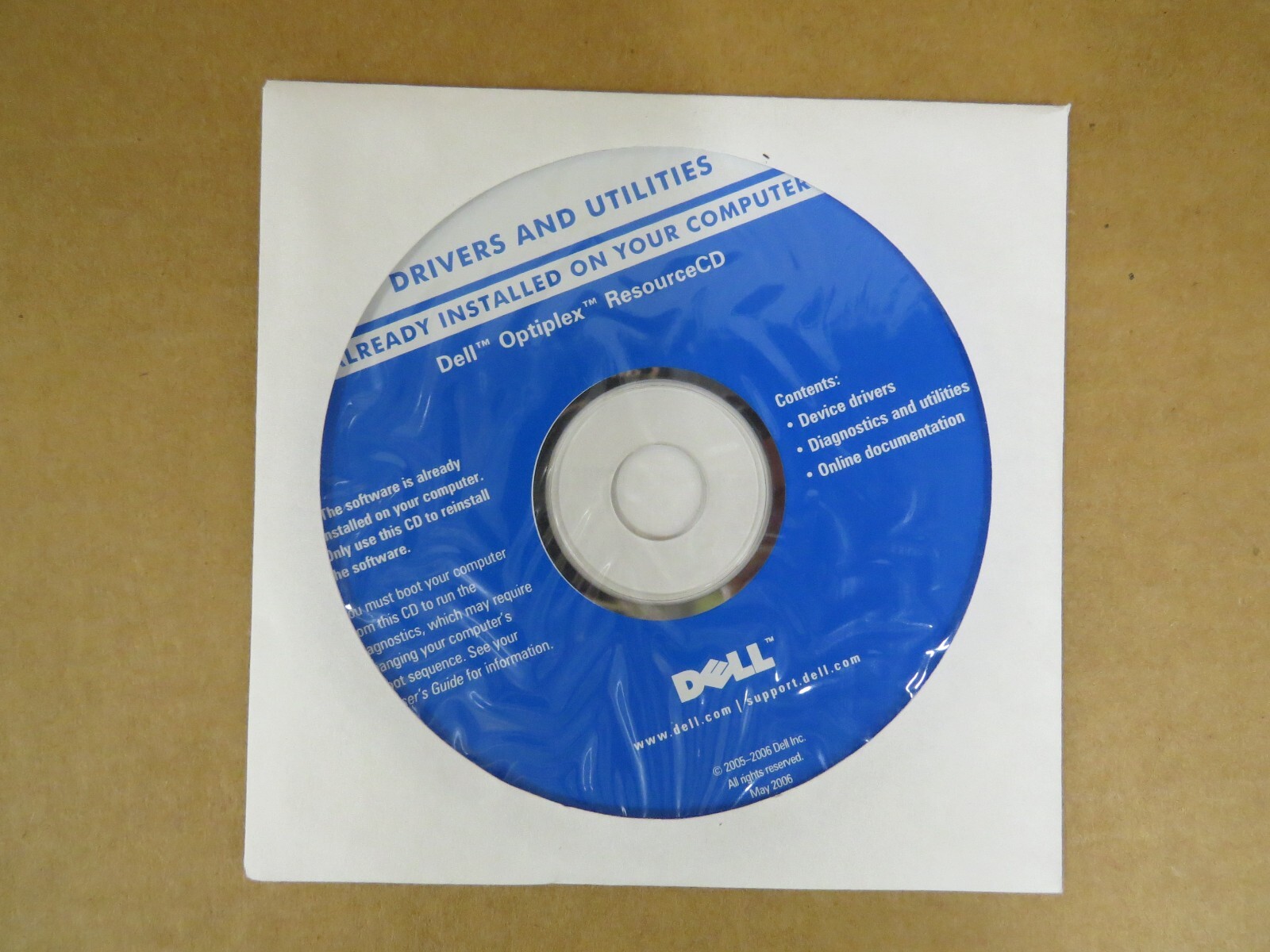 Dell Optiplex GX620 Drivers & Utilities Resource CD 0TC935 UC450 A08 NEW SEALED