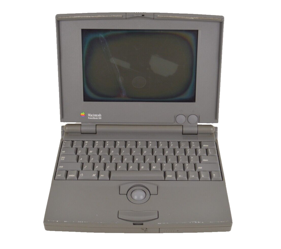 Apple Macintosh PowerBook 100 Laptop Computer M1506 w/ Cracked Screen POWERS ON