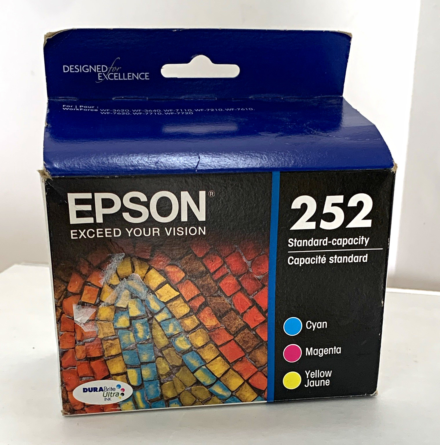 Epson 252 Genuine Original Inkjet Ink Cartridges 3-Pack CMY T252520