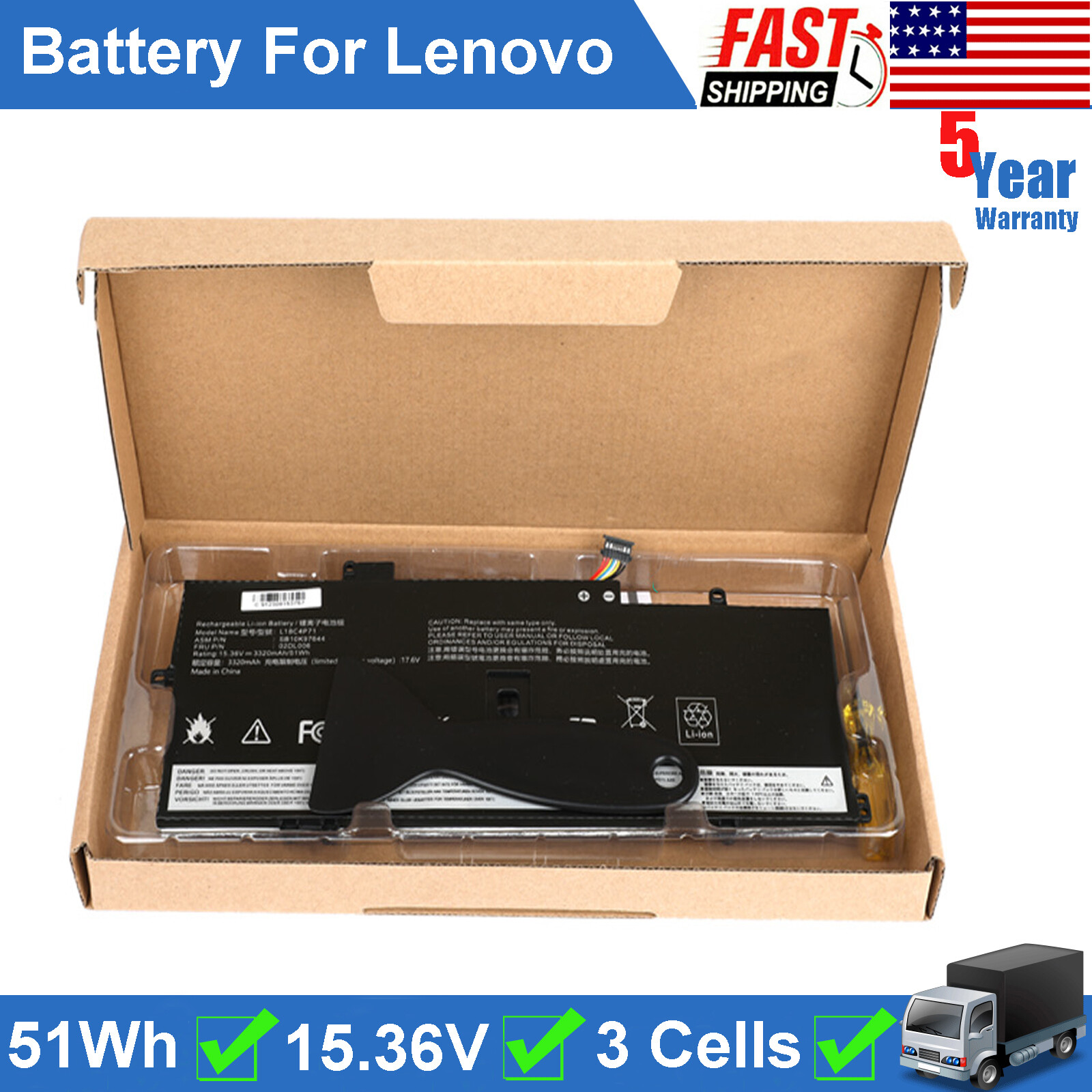 L18M4P72 L18C4P71 Battery For Lenovo ThinkPad X1 Carbon 7th 8th Gen 5B10W13930