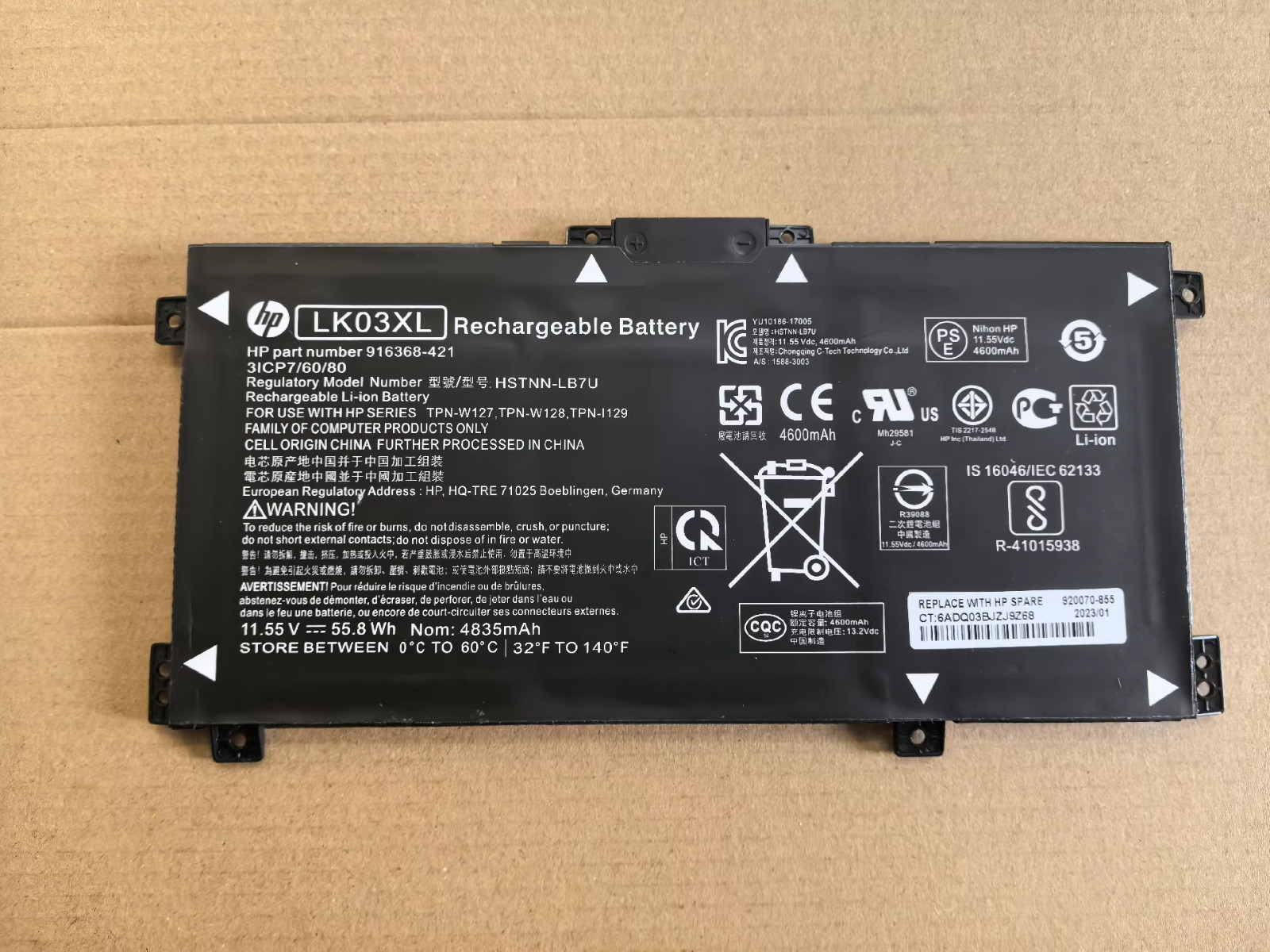 Genuine OEM 11.55V 55.8Wh LK03XL Battery For HP Envy X360 916368-421 L08855-856