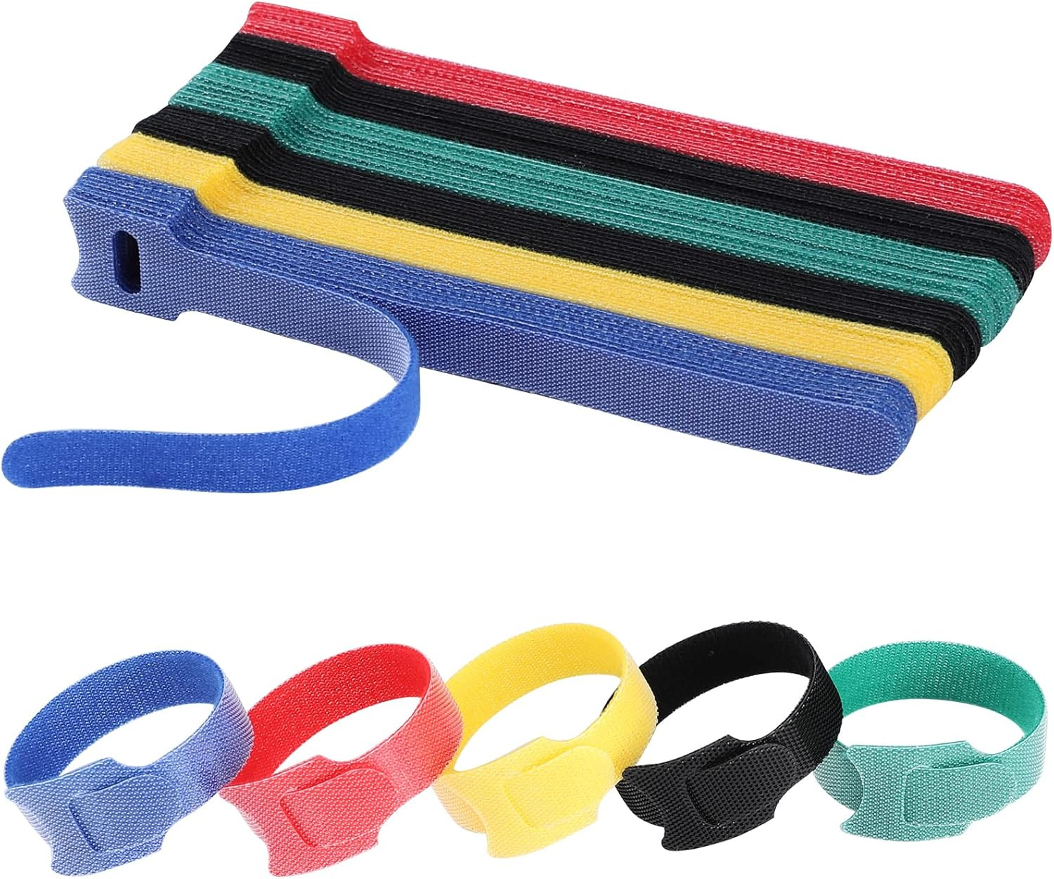 120PCS 6 Inch Cable Ties Reusable Multi-Purpose 6 (Colorful), Colorful