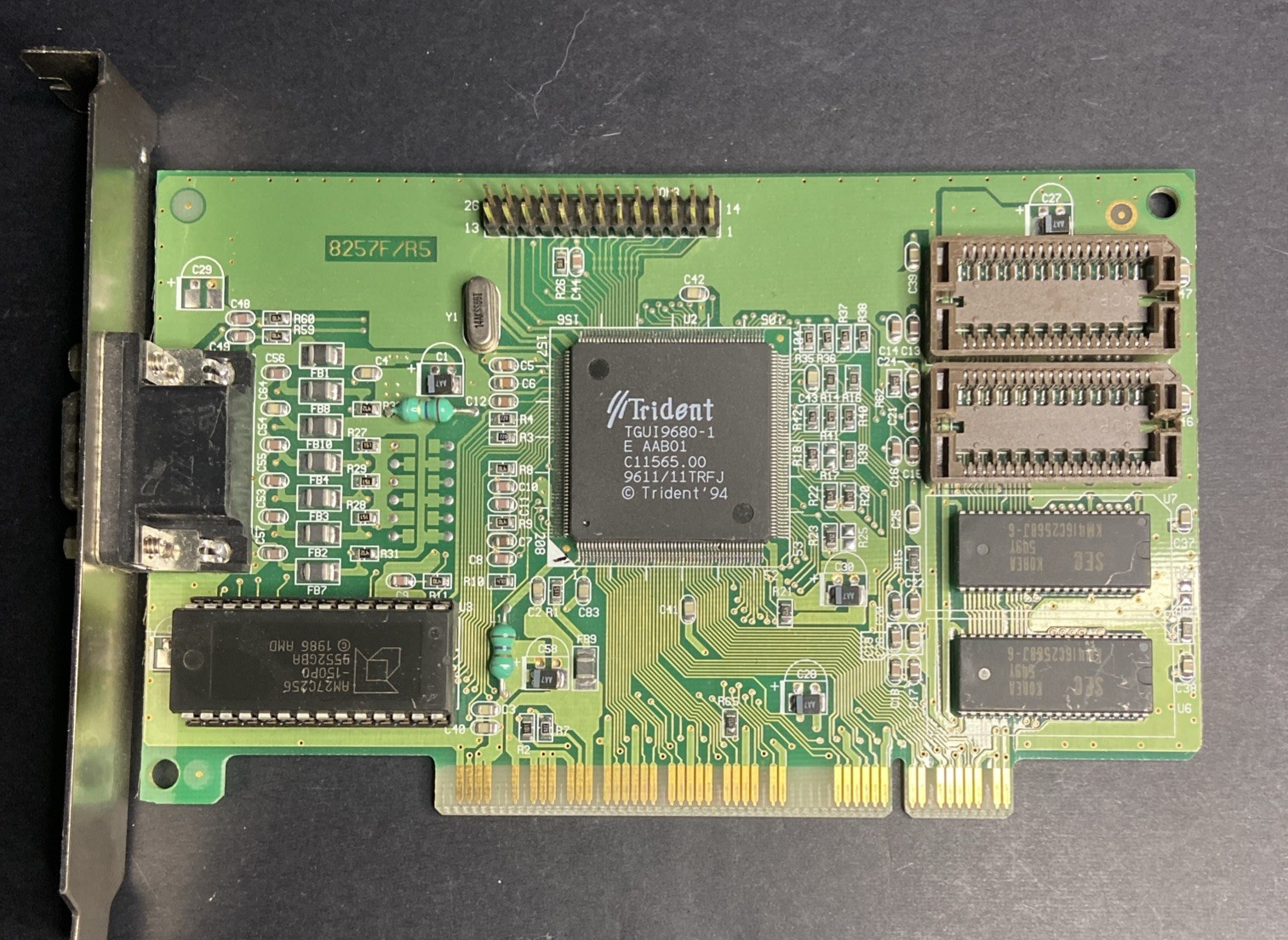 JATON 8257F/R5 TRIDENT TGUI9680 1MB PCI VGA VIDEO GRAPHICS ADAPTER CARD