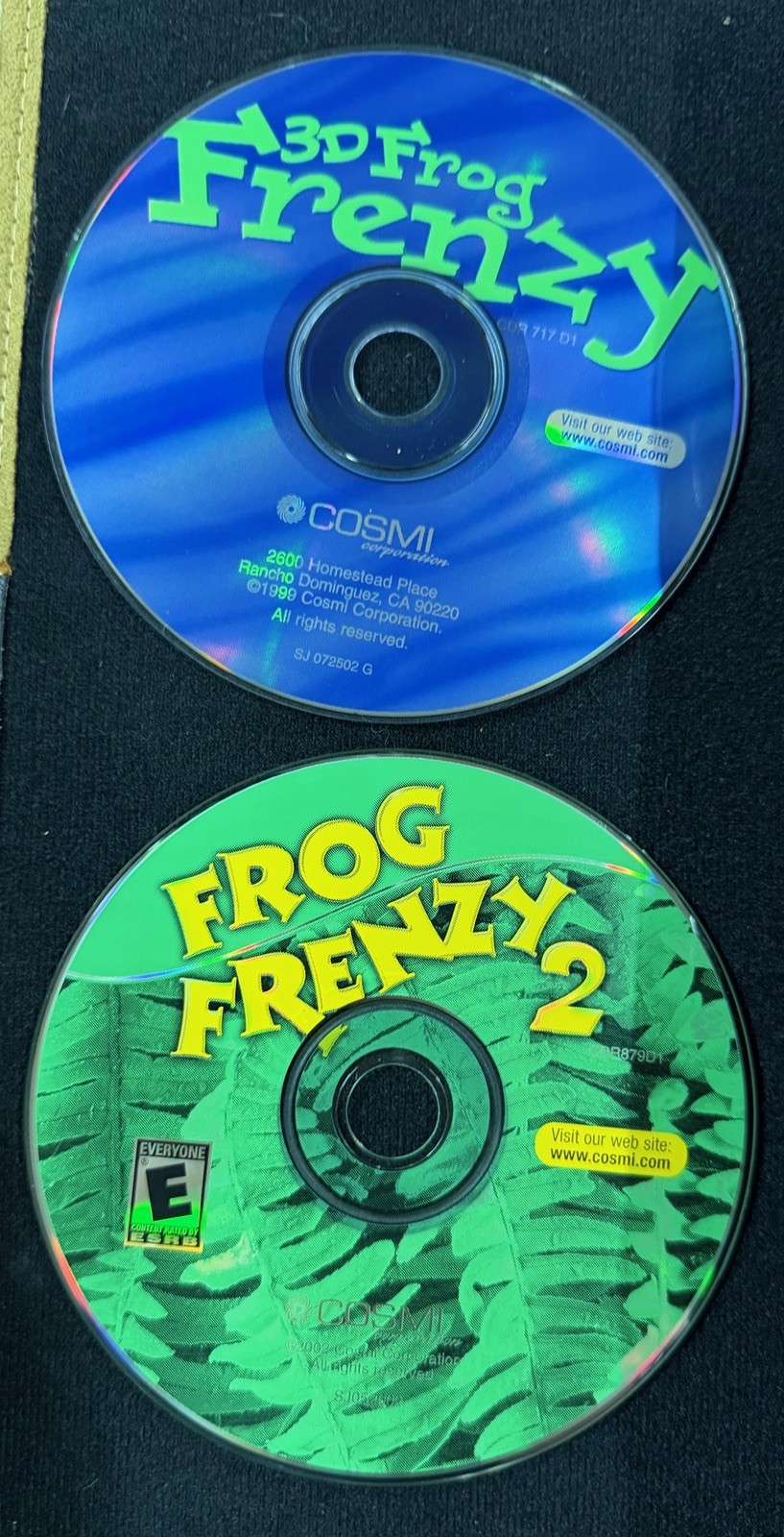 Frog Frenzy 1 & 2 PC CD-ROM Game Lot Cosmi 1999 2000 Disc Only Untested