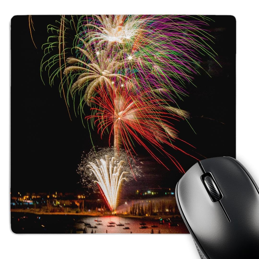 3D Rose Colorado Frisco Dillon Reservoir July 4th Fireworks Mouse Pad 8x8 Matte
