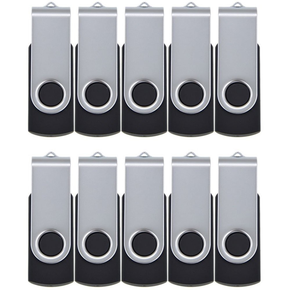 10 Pack 128MB Bulk Pack USB 2.0 Flash Drives Swivel Thumb Drive Memory Stick,...