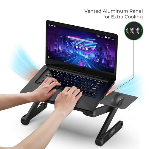 UNCAGED ERGONOMICS WORKEZ BEST ADJUSTABLE LAPTOP STAND FOR DESK, LAPTOP -  BLACK