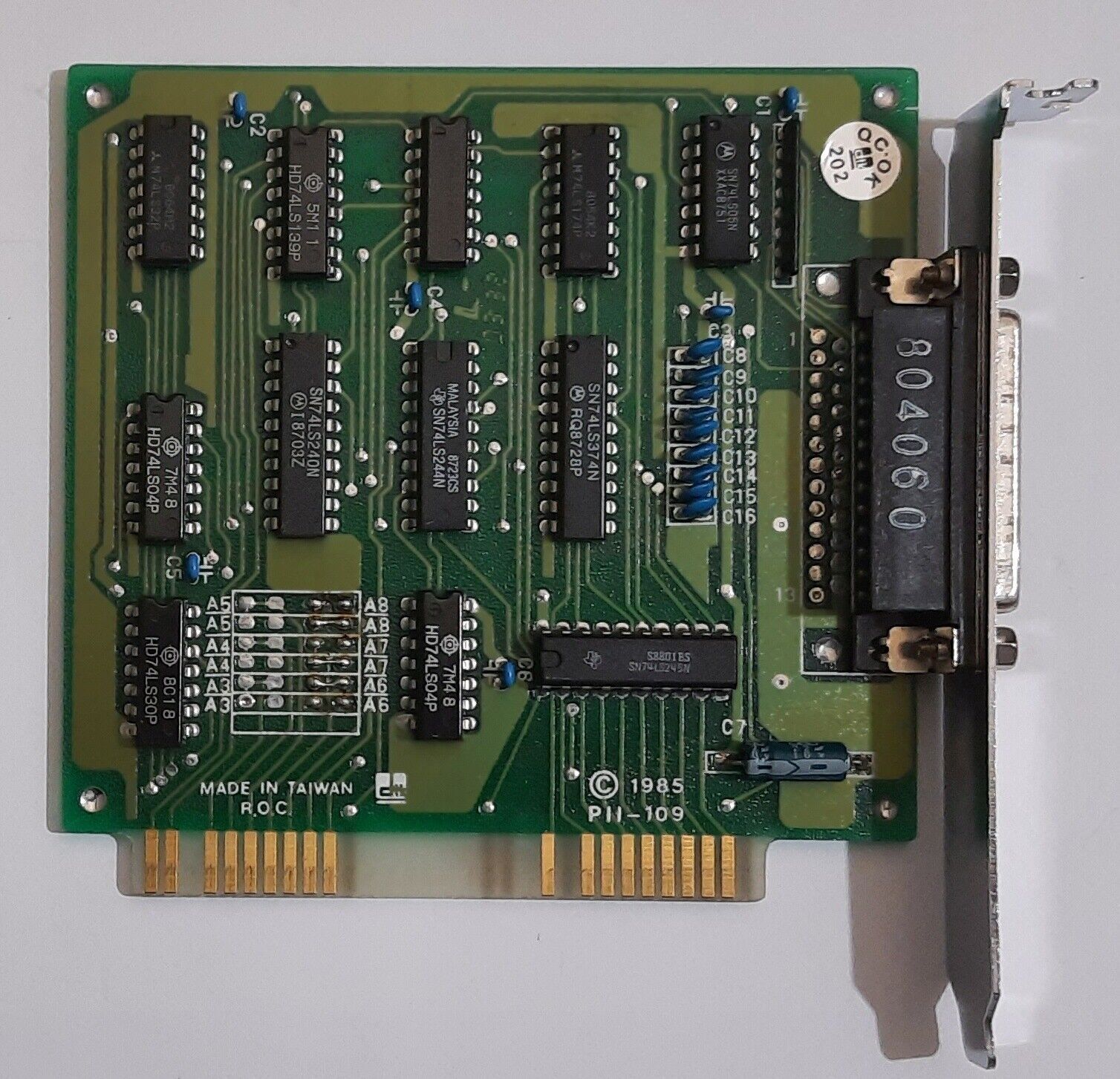 dtk PII-109 8-bit ISA Controller (Printer Port Card, Parallel, LPT, Retro, 1985)