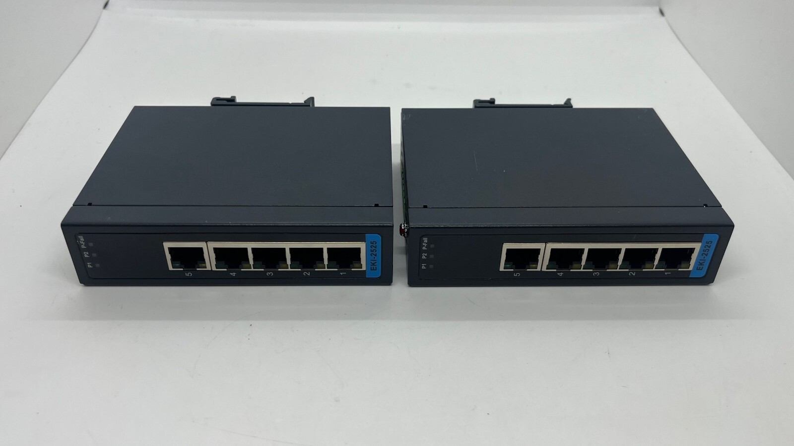 LOT OF 2: Advantech EKI-2525-BE 5-Port 10/100Mbps Unmanaged Ethernet Switch