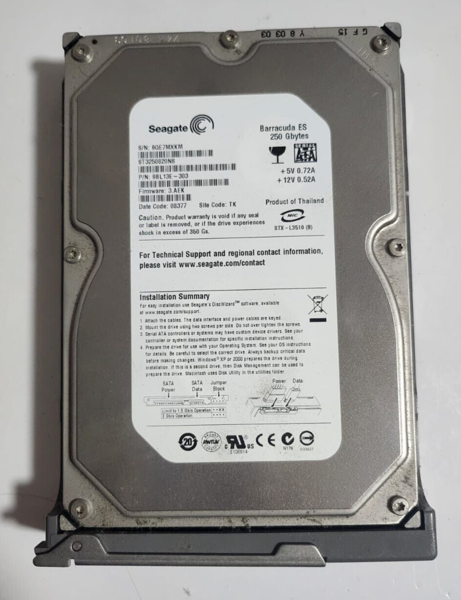 SUN MICROSYSTEMS ULTRA 45 390-0354 Seagate ST3250820NS 250.0GB