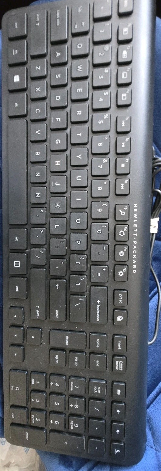 Genuine HP Slim Wired USB Keyboard Model SK-2026 Tested