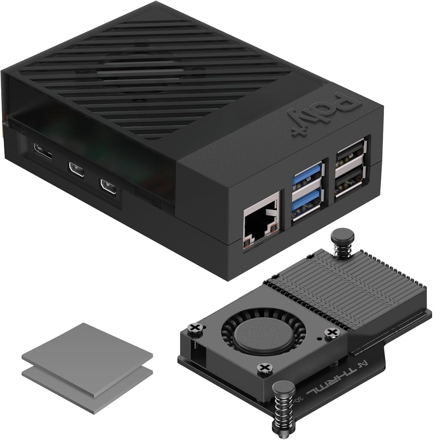 Argon Poly 5+ Raspberry Pi 5 Case Includes Active Cooler Fan & Heatsink