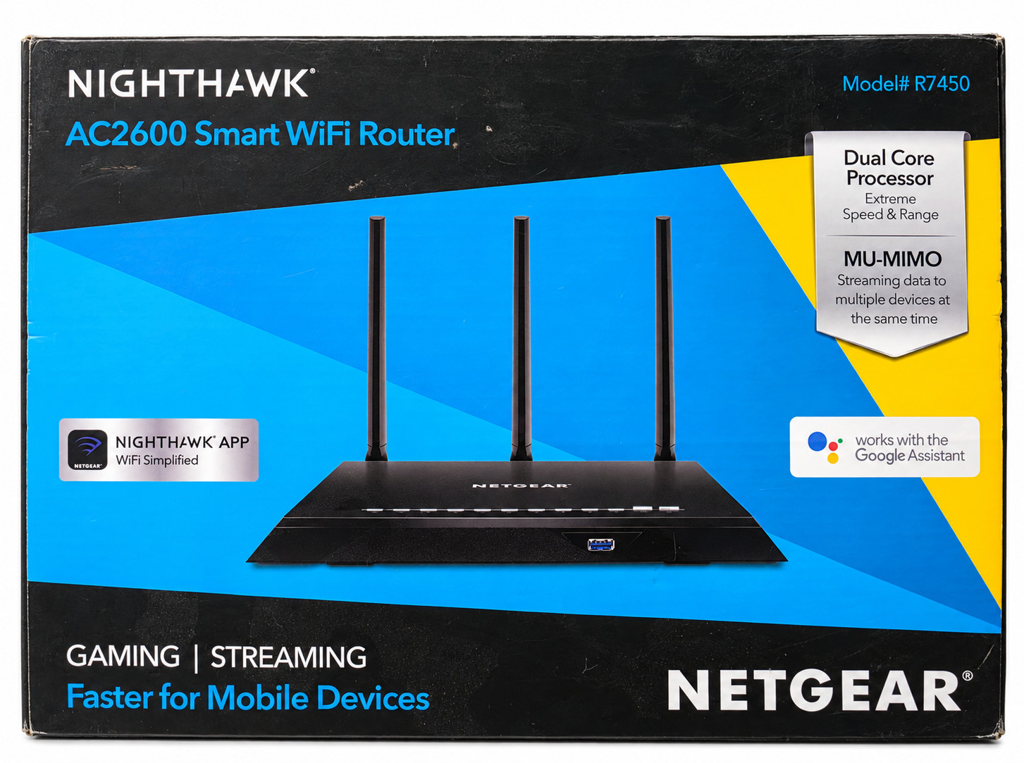 Netgear Nighthawk AC2600 Smart WiFi Router Model R7400 Gaming + Streaming