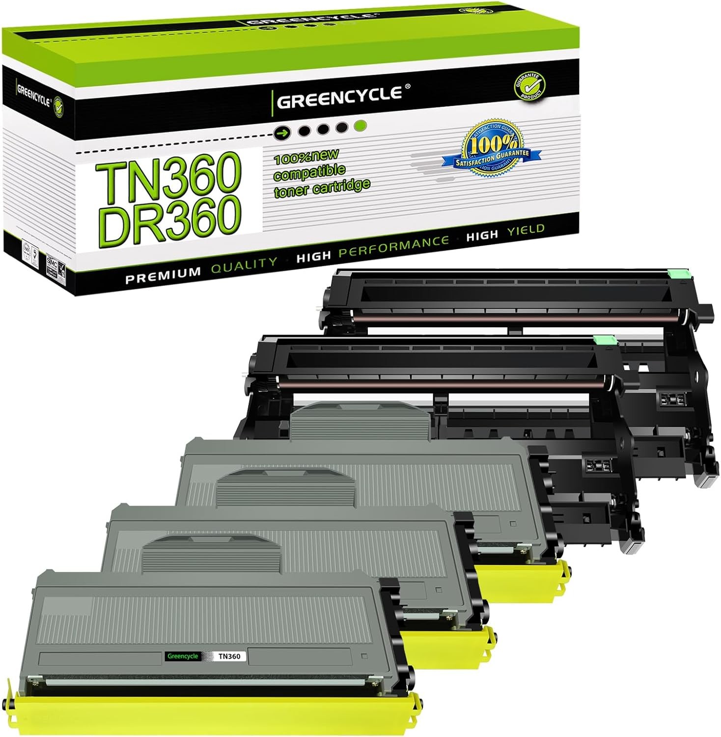 3 TN360 Toner Cartridge + 2 DR360 Drum For Brother MFC-7345N MFC-7345DN 7440N
