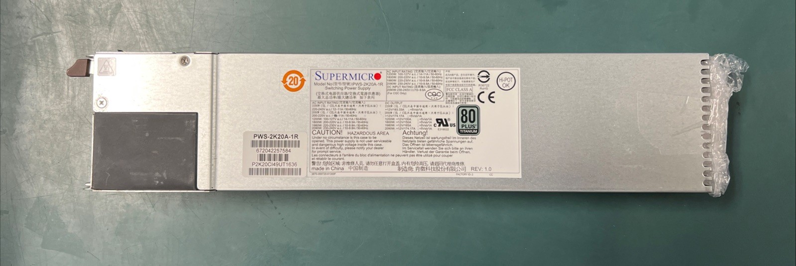 Supermicro PWS-2K20A-1R  2000W Redundant Power Supply