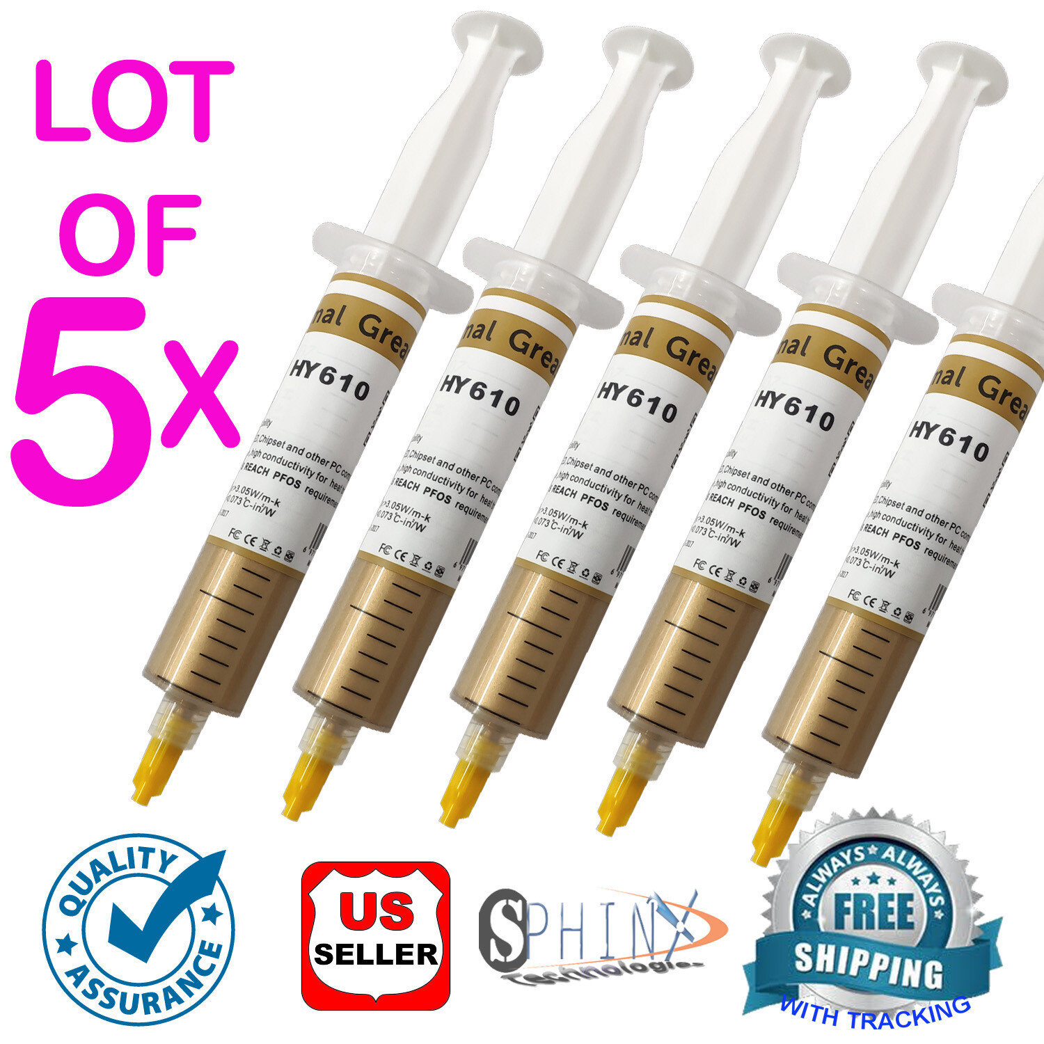 5x 30g H Perfomance Gold Syringe GPU CPU XBOX360 Heaksink Compound Thermal Paste