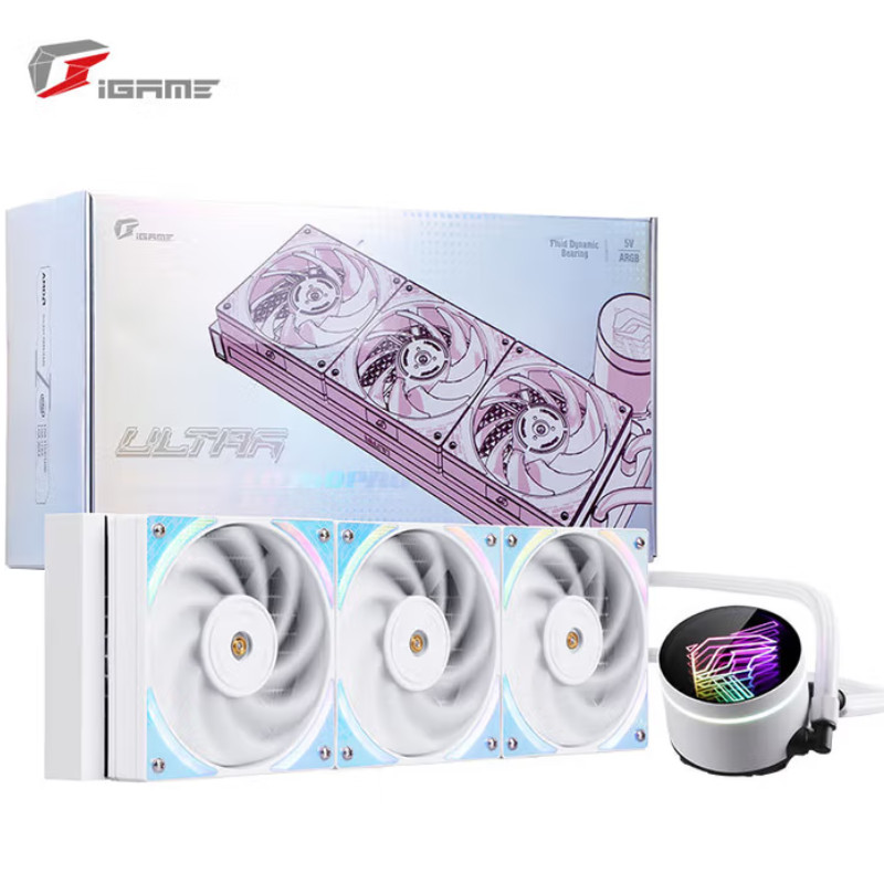 Colorful iGame LQ360PRO Ultra W ARGB AIO Liquid CPU Cooler for Desktop PC.