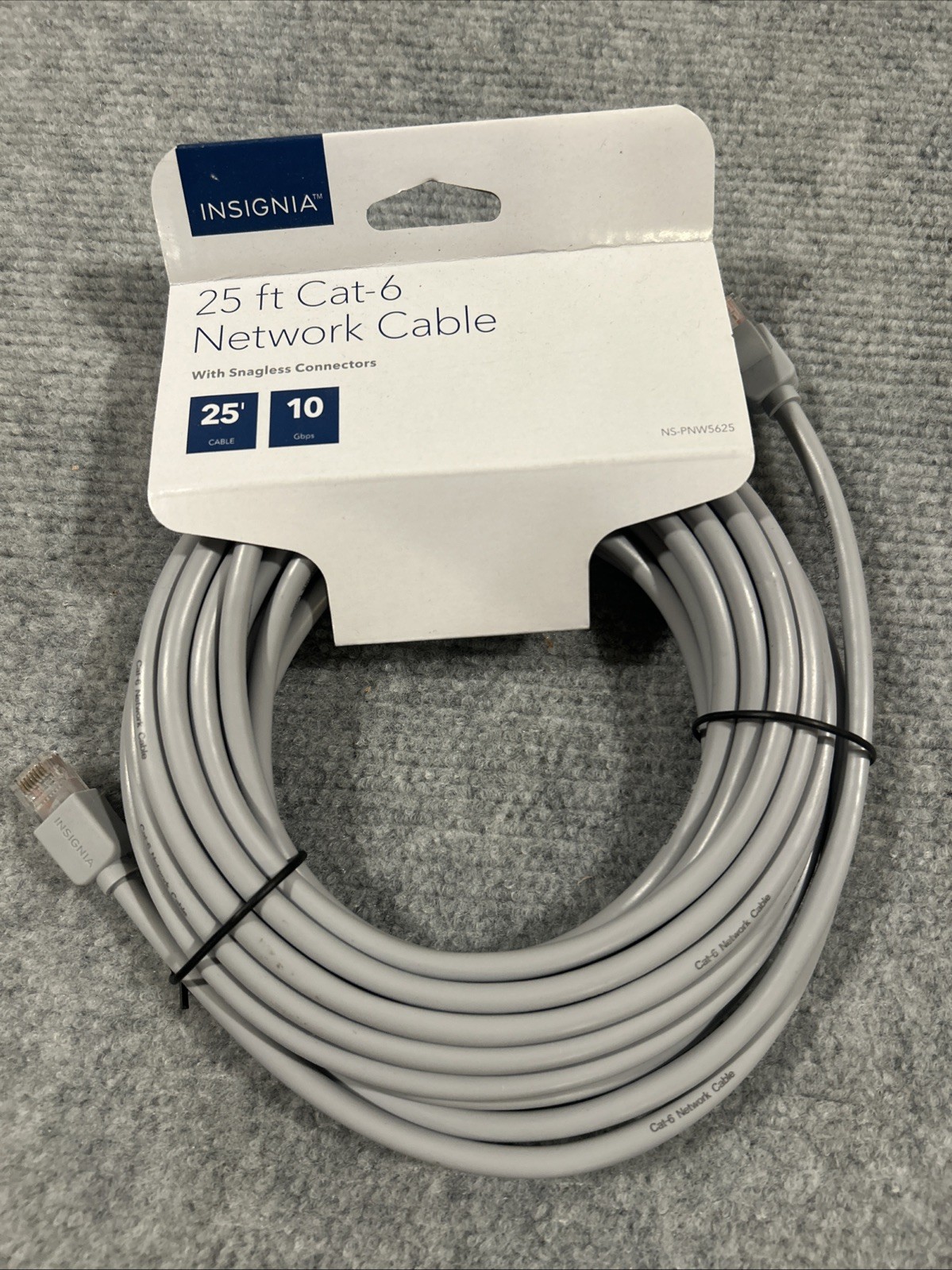 Insignia 25 Ft Cat-6 Ethernet Network Cable Snagless RJ45 NS-PNW5625 New