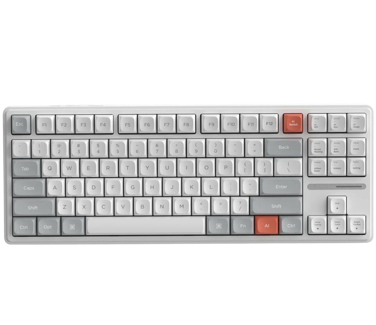 VirtusX Phronesis AI Mechanical Keyboard Wireless RGB Hot Swap White 2.4G BT